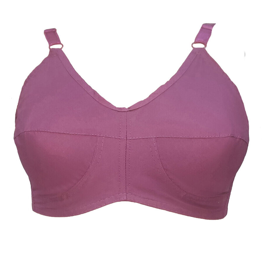 Pack Of 6 Cotton Bra With Lycra Straps For Women & Teenagers - Purple