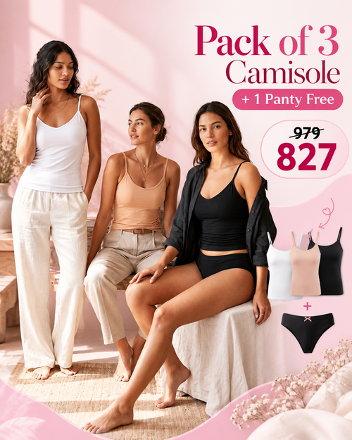 Camisole Combo – 3 Camisoles + 1 Panty Free