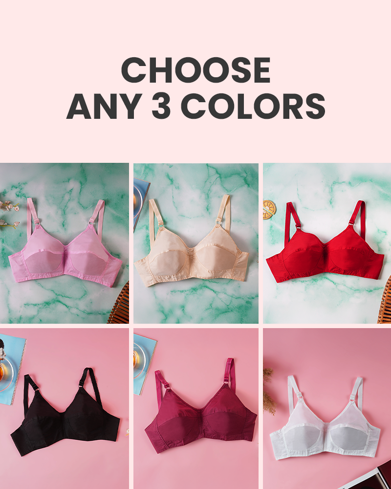 Teenager Cotton Bras With Lycra Straps – Pack of 3