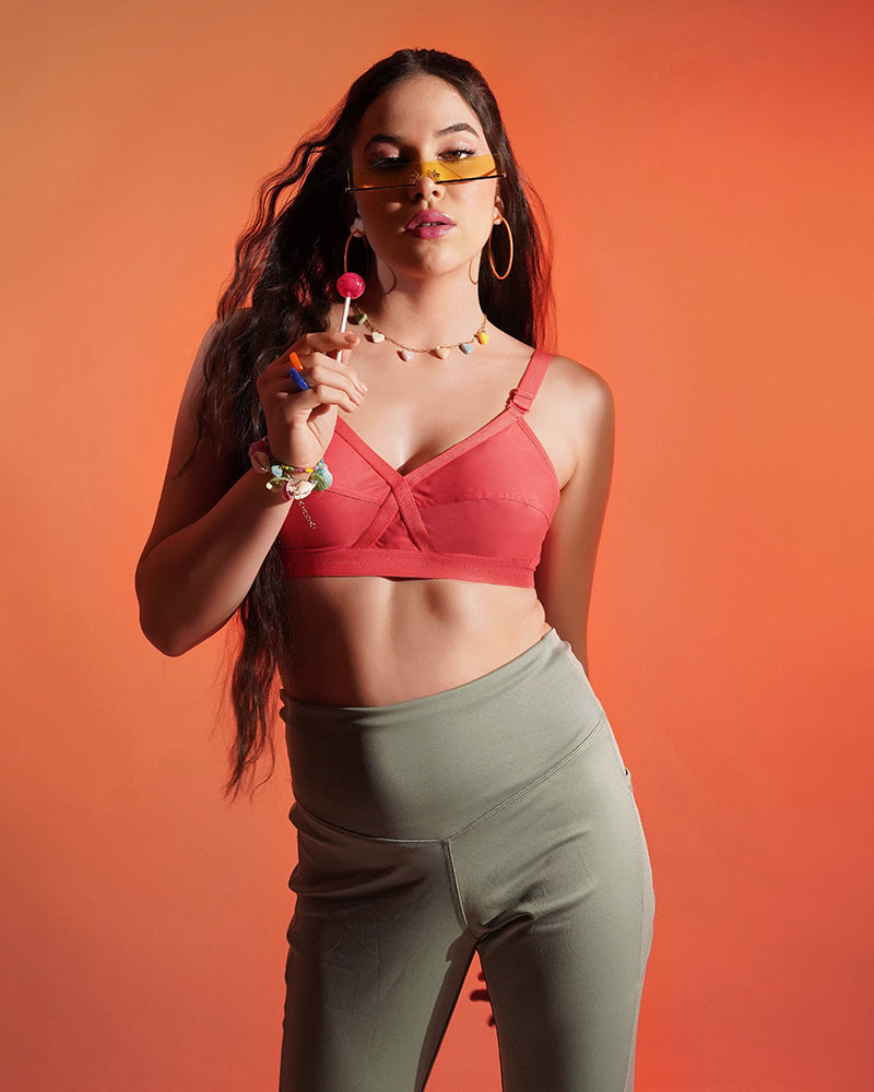 Teenager Cross Fit Bra Carrot