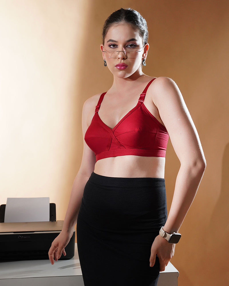 Teenager Cross Fit Bra Maroon