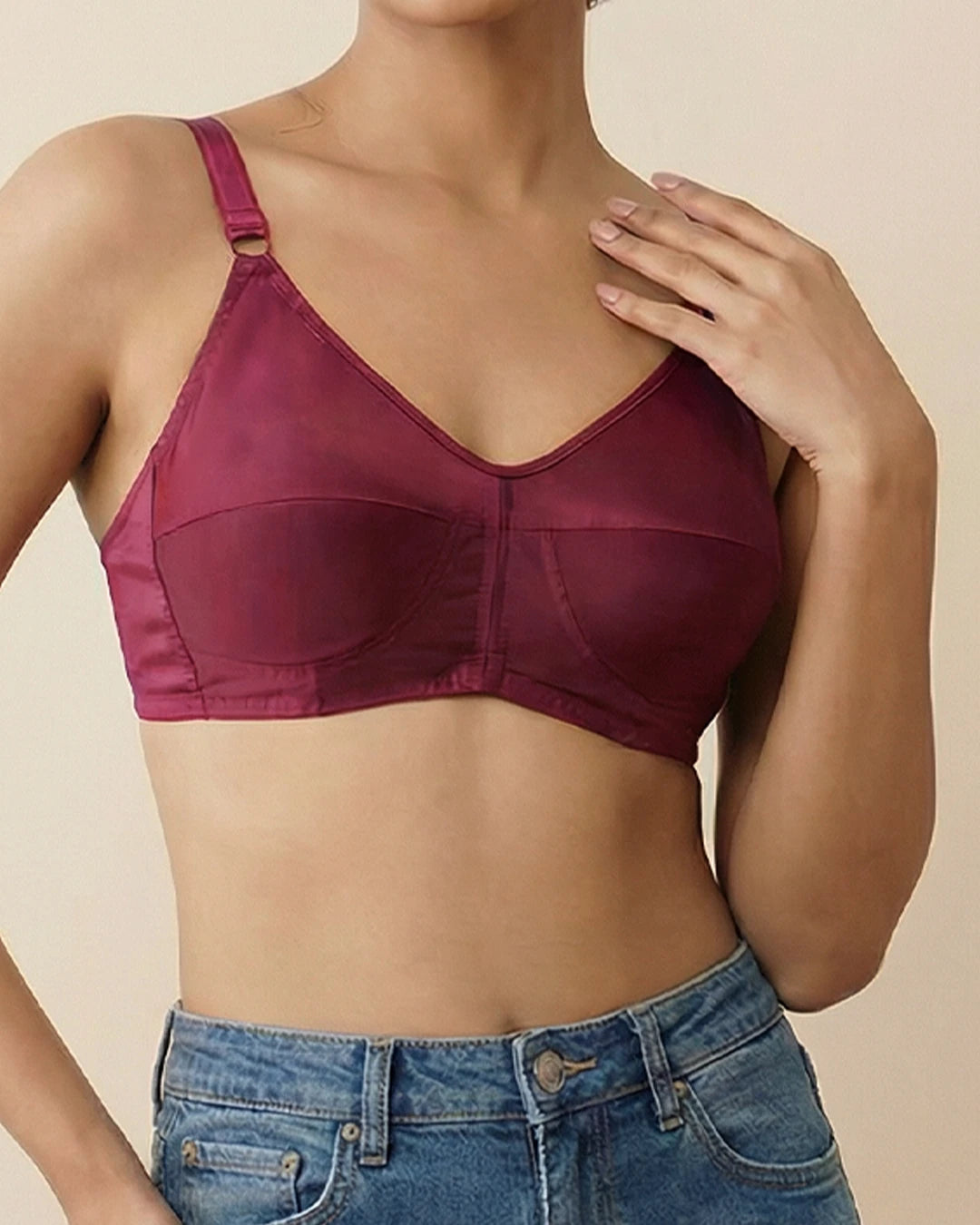 Teenager Cotton Bras With Lycra Straps – Purple