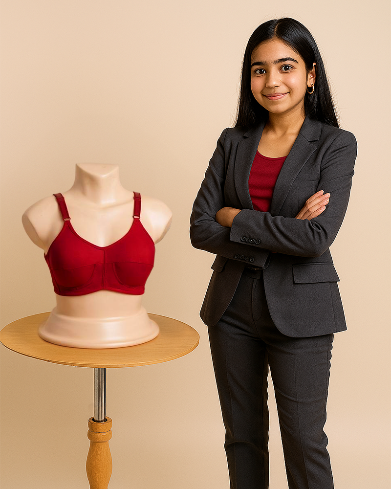 Teenager Cotton Bras With Lycra Straps – Red