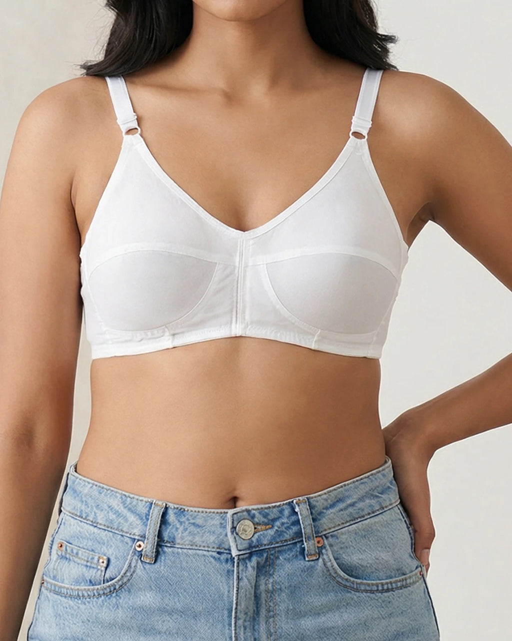 Teenager Cotton Bras With Lycra Straps – White