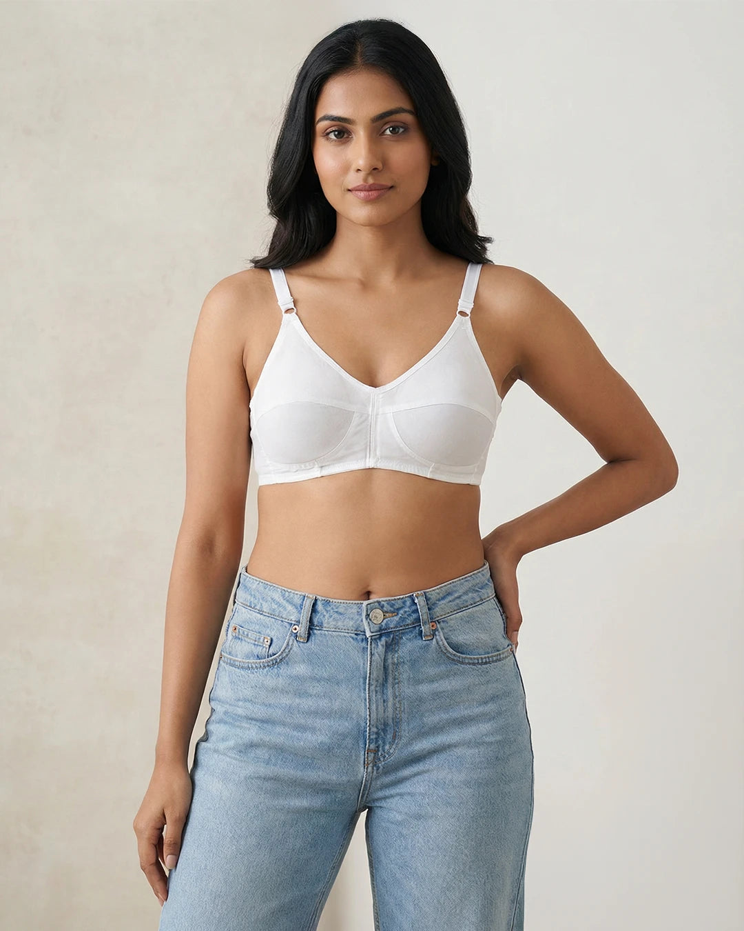 Teenager Cotton Bras With Lycra Straps – White