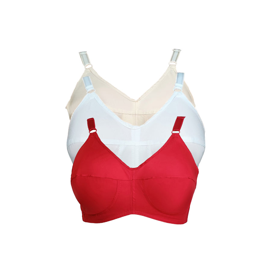 Online Non Wired & Non Padded Bra With Lycra Straps For Teenager Girl –  White, Skin & Maroon - Teenager Bra