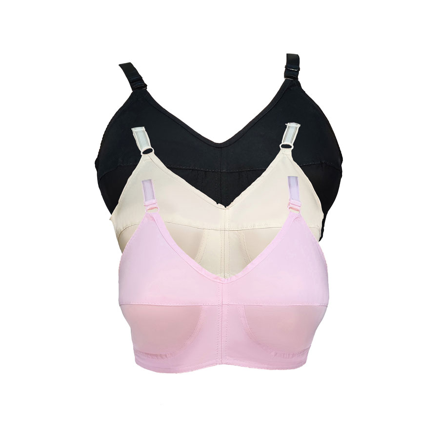 Non-Padded & Non-Wired Cotton Bras With Lycra Straps For Women
