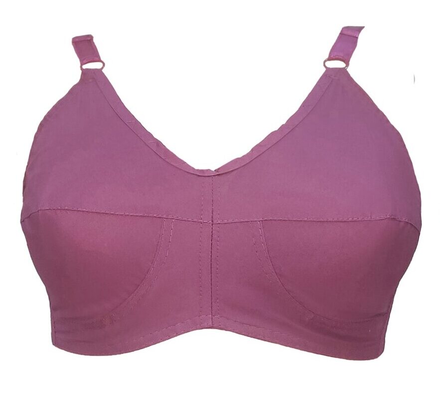 Pack Of 3 Purple Cotton Bras With Lycra Straps For Women