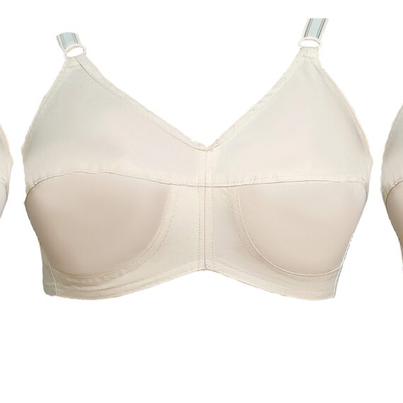 Pack Of 3 Skin Cotton Bras With Lycra Straps For Women & Teenagers