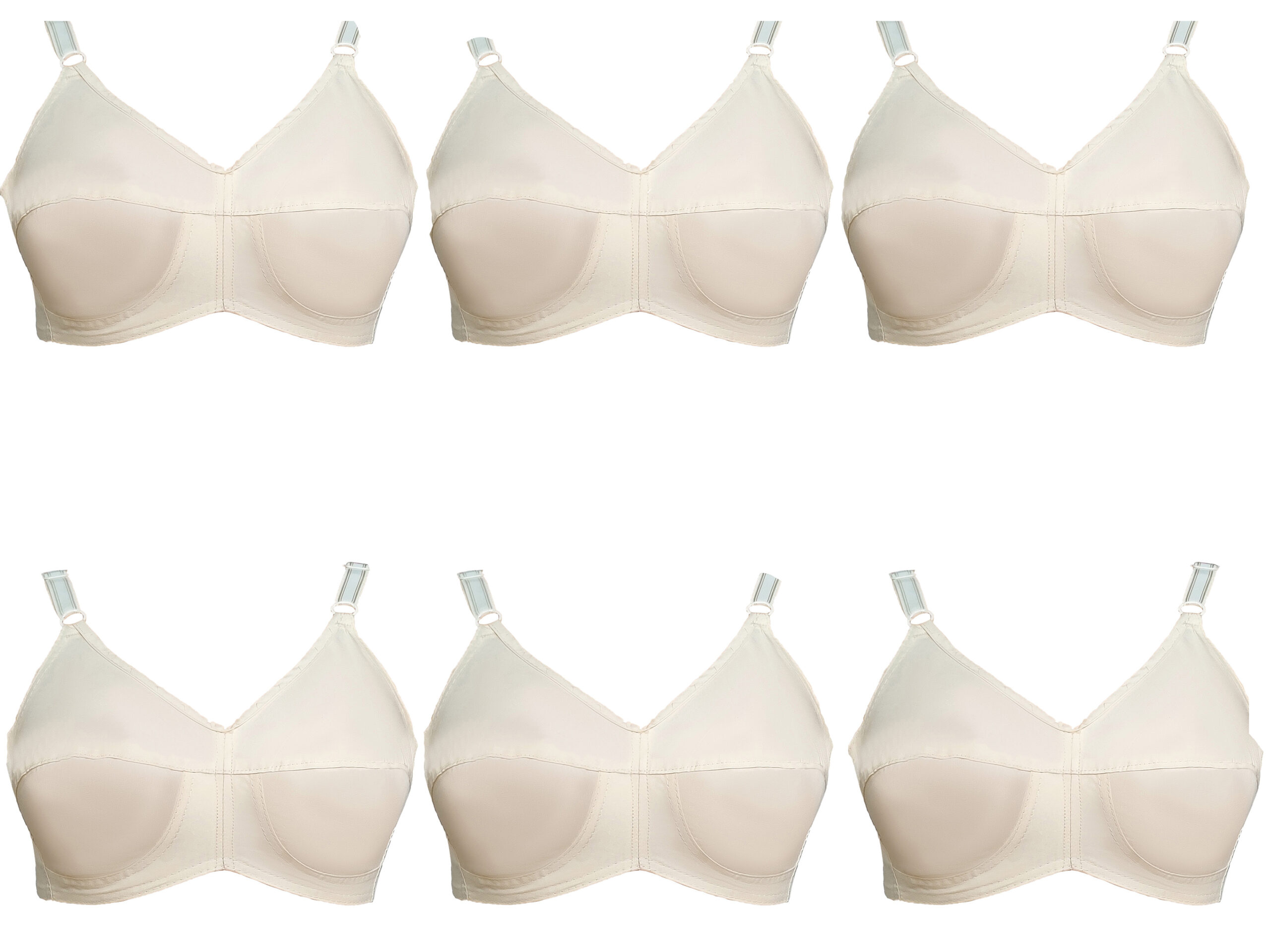combo Of 6 Cotton Bra with skin Colour