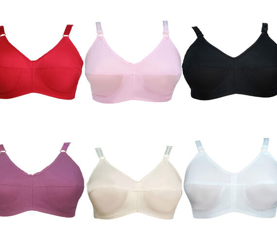 Pack Of 6 Cotton Bra with Mix Colour